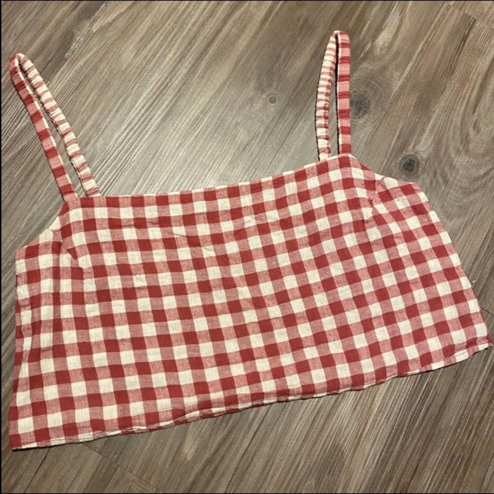 Capulet Company Red Gingham Cropped Tank